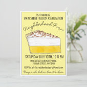 レモン メレンゲ パイ スライス ピクニック クックアウト ポットラック 招待状 (スタンド正面)