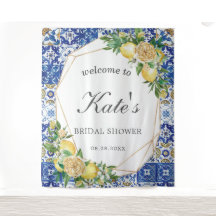 レモン モザイク タイル ブライダル シャワー ウェルカム バックドロップ