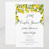 レモン モノグラム カップル シャワー 招待状 (正面/裏面)