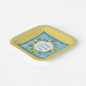 レモン&モロッコブルーカスタムパーティー ペーパープレート (傾斜あり)