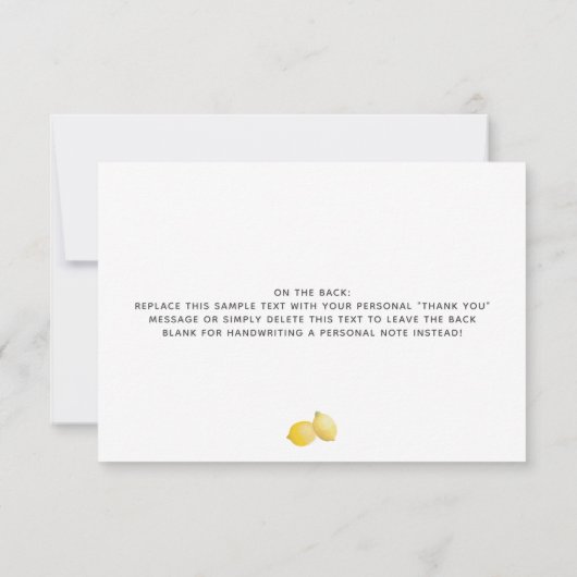 レモン&ユーカリのウェディングシャワーのお礼カード サンキューカード (裏面)