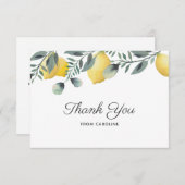 レモン&ユーカリブライダルシャワーサンキューカード サンキューカード (正面/裏面)