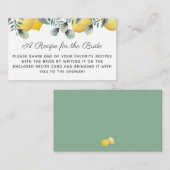 レモン&ユーカリブライダルシャワーレシピリクエスト エンクロージャーカード (正面/裏面)