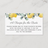 レモン&ユーカリブライダルシャワーレシピリクエスト エンクロージャーカード (正面)