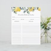 レモン&ユーカリレシピカードバインダーインサート (スタンド正面)