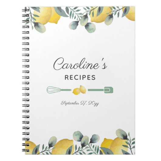 レモン&ユーカリレシピクックブック ノートブック (正面)