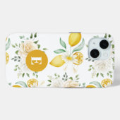 レモン ユーカリ ソフト ブッシュ ローズ モノグラム Case-Mate iPhoneケース (裏面 (横))