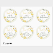 レモン ユーカリ フラワーブライダルシャワー 感謝 ラウンドシール (シート)