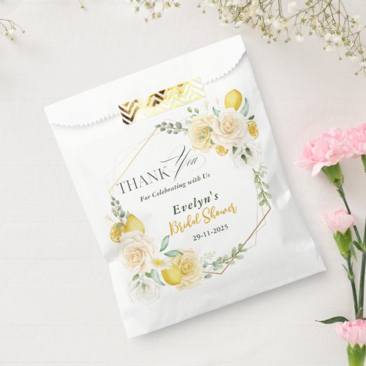 レモン ユーカリ ローズ ブライダルシャワー サンクス フェイバーバッグ (封をした状態)