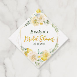 レモン ユーカリ ローズ ブライダルシャワー 感謝 フェイバータグ