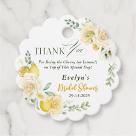 レモン ユーカリ ローズ ブライダルシャワー 感謝 フェイバータグ