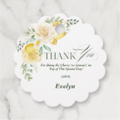 レモン ユーカリ ローズ ブライダルシャワー 感謝 フェイバータグ (裏面)