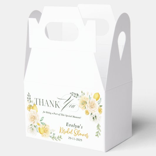 レモン ユーカリ ローズ ブライダルシャワー 感謝 フェイバーボックス (オープン)