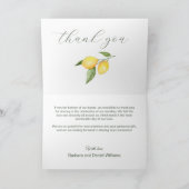 レモン ユーカリ & 黄色の花 感謝カード (内部)