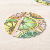 レモン ライミー スカロップペーパーコースター ペーパーコースター (アングル)