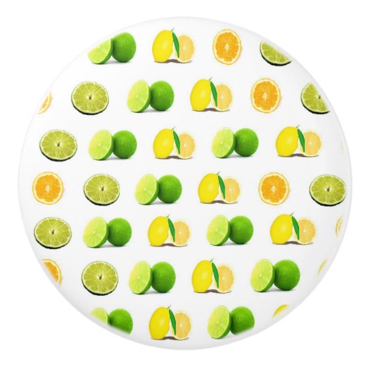 レモン、ライムおよびオレンジ切れの食器棚のノブ セラミックノブ (正面)