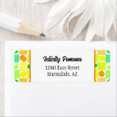 レモン、ライムオレンジ柑橘類フルーツパターン編集可能 ラベル (インサイチュ)