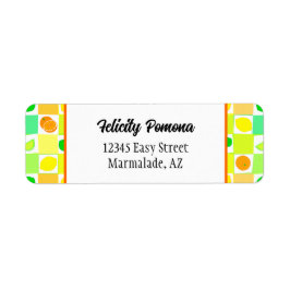 レモン、ライムオレンジ柑橘類フルーツパターン編集可能 ラベル