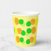 レモン、ライム、オレンジカラフルの柑橘類 紙コップ (右)