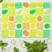 レモン、ライム、オレンジ柑橘類フルーツスライス キッチンタオル (折り畳み)