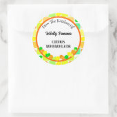 レモン、ライム、オレンジ柑橘類フルーツ編集可能 ラウンドシール (バッグ)