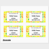 レモン、ライム、オレンジ柑橘類フルーツ編集可能 長方形シール (シート)