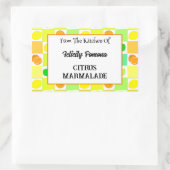 レモン、ライム、オレンジ柑橘類フルーツ編集可能 長方形シール (バッグ)