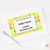 レモン、ライム、オレンジ柑橘類フルーツ編集可能 長方形シール (封筒)