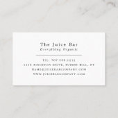レモン、ライム&キウイジュースバー 名刺 (裏面)