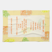 レモン、ライム、柑橘類のAdeのオレンジレシピ キッチンタオル (横)