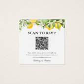 レモン ライム QR コード フォト ウェディング RSVP (正面)