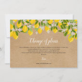 レモン ラスティック ブライダルシャワー 日程変更 セーブザデート (裏面)