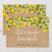 レモン ラスティック ブライダルシャワー 日程変更 セーブザデート (正面/裏面)