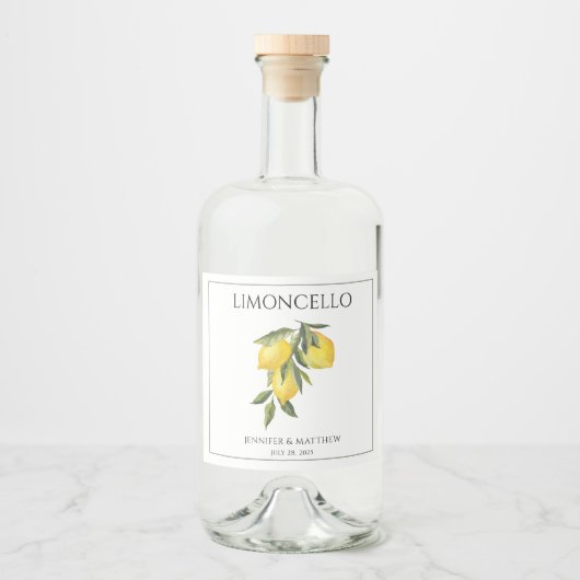 レモン リモンチェッロ 感謝の気持ち ウェディングギフトラベル リキュールボトルラベル (正面)
