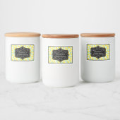 レモン&リーフパターンカスタムレモンカード フードラベル (ボトル)