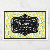 レモン&リーフパターンカスタムレモンカード フードラベル (シングルラベル)