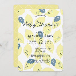 レモン&リーフパターンベビーシャワー招待状 招待状