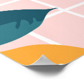 レモン、レトロな形状、夏のシームレスなパターン。 ポスター (角)