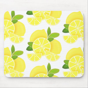 レモン レモンスライス sunny citrus pattern マウスパッド