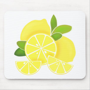 レモン  レモンスライス   sunny citrus pattern マウスパッド