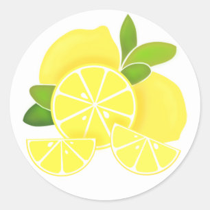 レモン レモンスライス sunny citrus pattern ラウンドシール