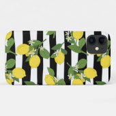 レモン レモン 黄色 黒 ストライプ Case-Mate iPhoneケース (裏面(横))