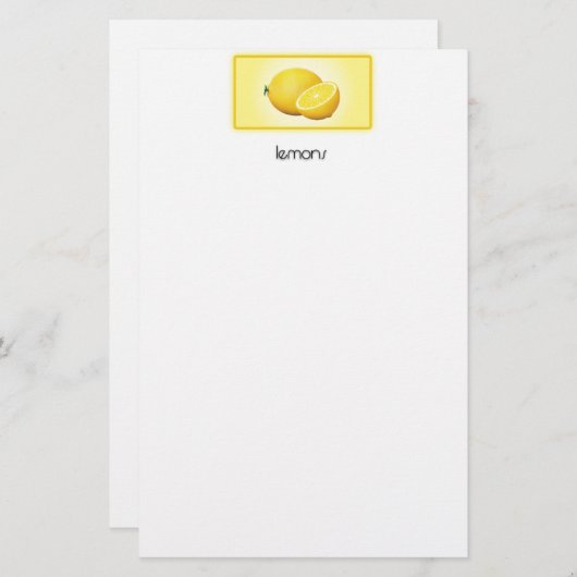 レモン 便箋 (正面/裏面)
