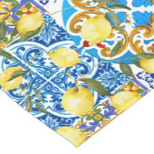 レモン、地中海のマジョリカ、タイタリアンイル、夏 ショートテーブルランナー (コーナー)