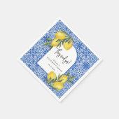 レモン＆地中海スタイルのタイル　イエスと言ったシャワー スタンダードカクテルナプキン (角)