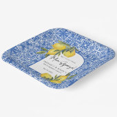 レモン＆地中海スタイルのメインスクイーズエンゲージメント ペーパープレート (傾斜あり)