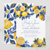 レモン | 夏の赤ちゃんシャワー 招待状 (正面/裏面)