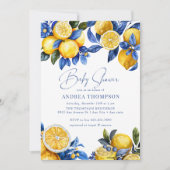 レモン | 夏の赤ちゃんシャワー 招待状 (正面)
