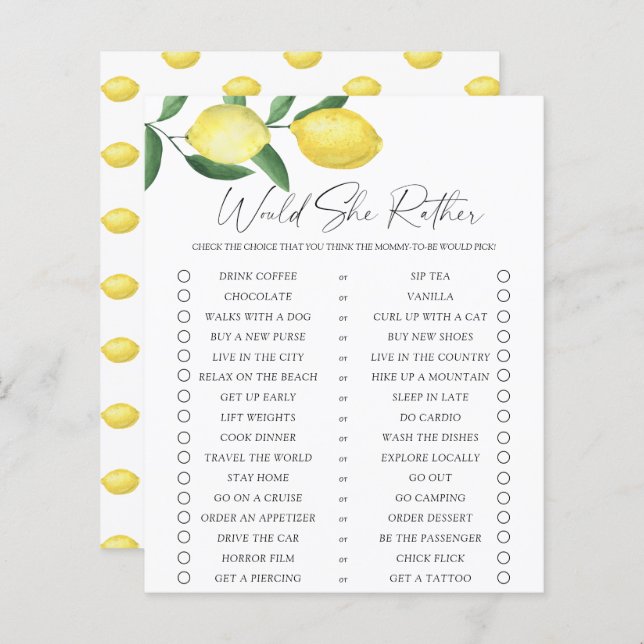 レモン – 彼女はむしろ遊ぶだろう (正面/裏面)