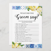 レモン 新婦の披露宴 ゲーム 招待状 (正面/裏面)